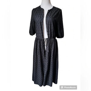 Inasami Black Cotton Open Cardigan, size M/L